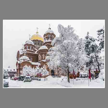 Свято-Екатерининский кафедральный собор после снегопада. 23,01,2022